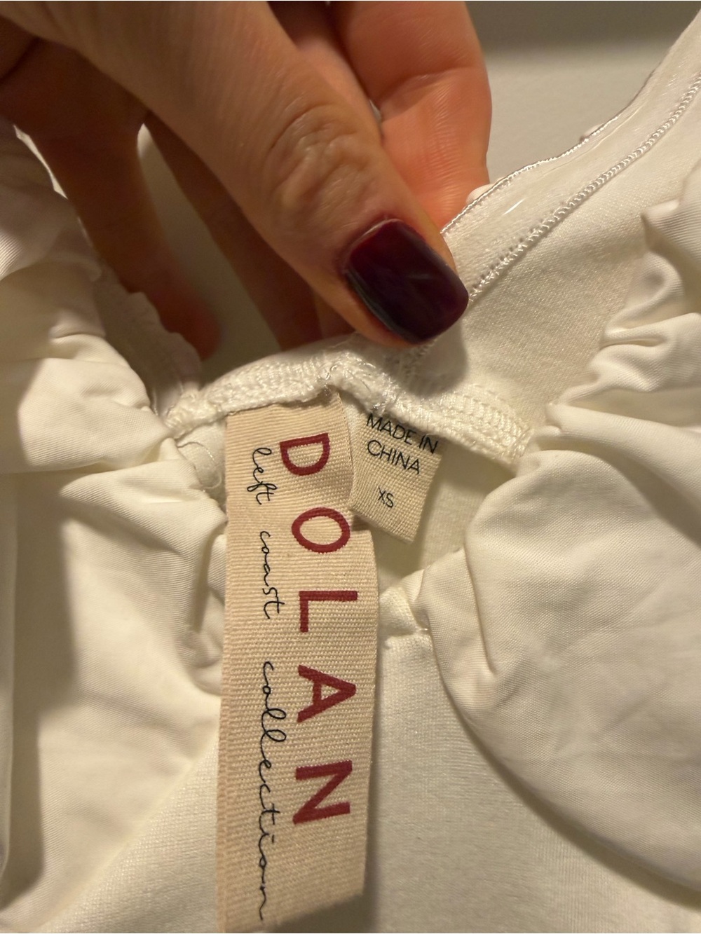 dolan White Ruffle V-Neck Tank Top. - Picture 2 of 2